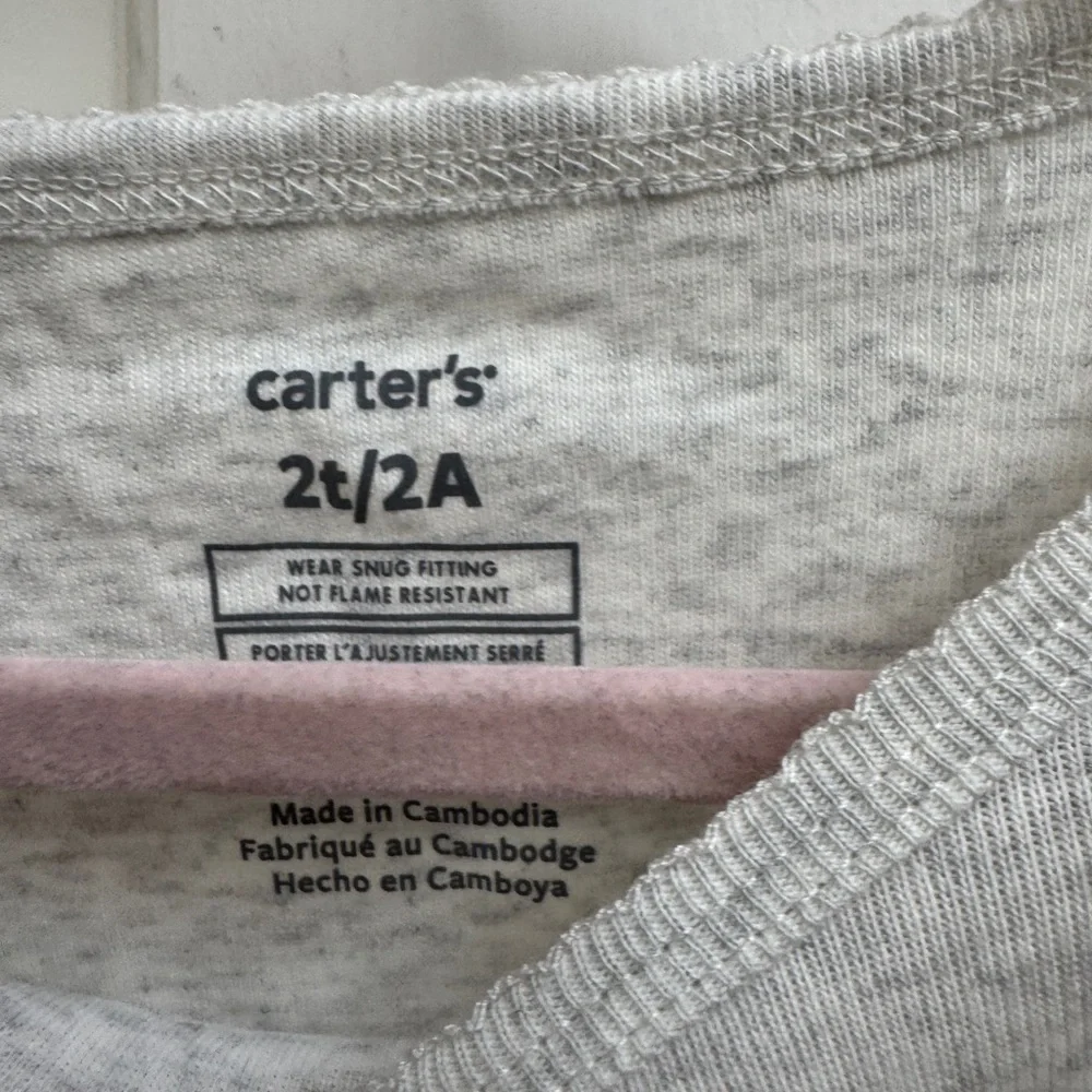 NWOT Carter's 2T Gray Short Sleeve Tee w Giraffe Design Day Dreamer Panama Top